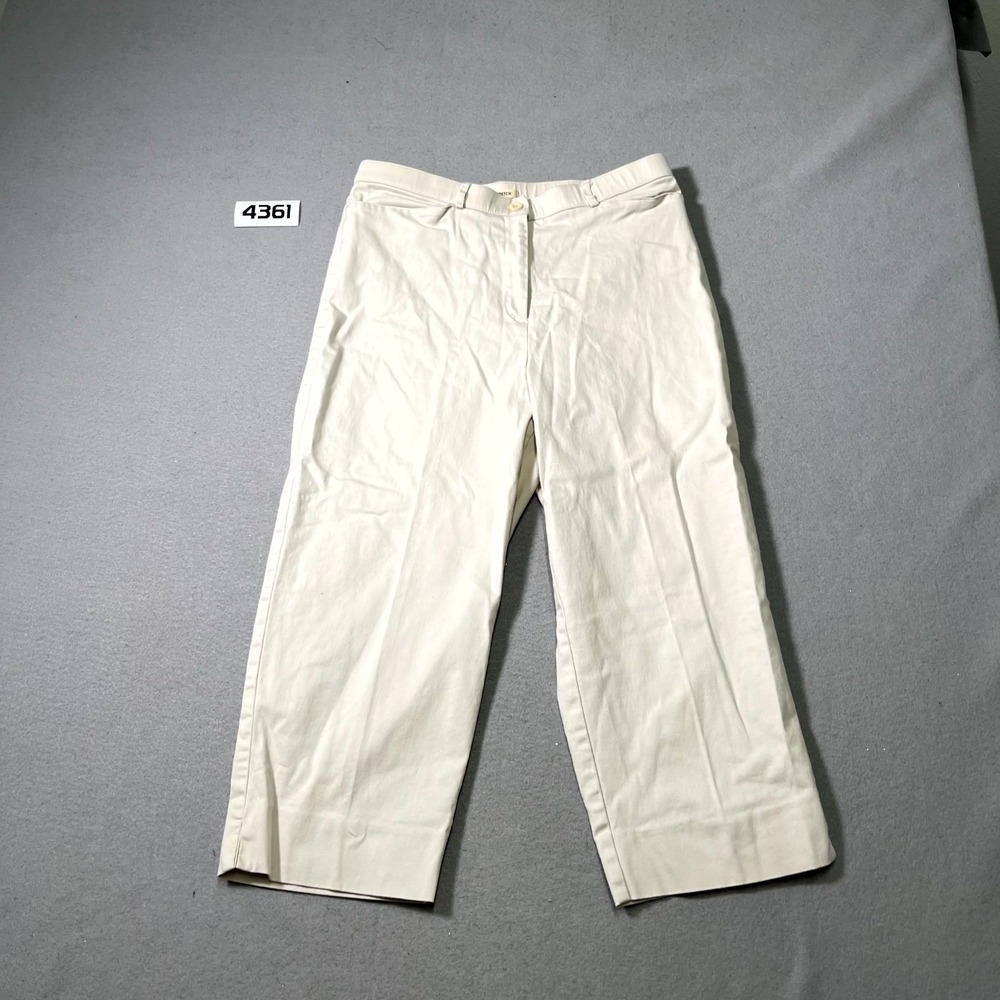 St.John's Bay Pants Womens 12 Beige Cotton Stretch Pockets Straight Leg Outdoor